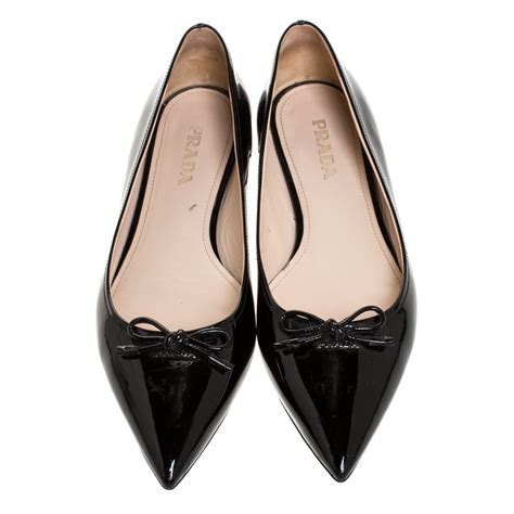 Prada Strappy Pointed Toe Ballet Flat (Women) 